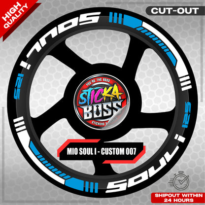 MIO SOUL I 125 MAG STICKER SET ( 2 MAGS ) - CUSTOM 007 | VINYL WATERPROOF CUT-OUT DECALS