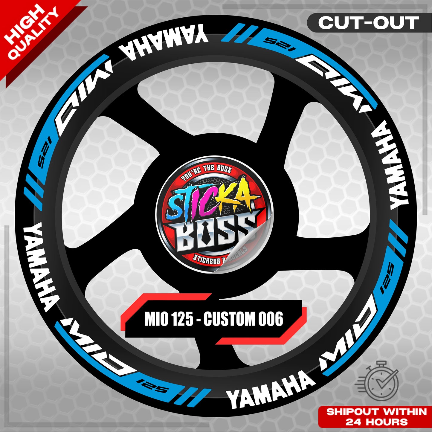 MIO 125  MAG STICKER SET  ( 2 MAGS ) - CUSTOM 006 | VINYL WATERPROOF CUT-OUT DECALS