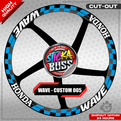 WAVE 110 / 125 MAG STICKER SET ( 2 MAGS ) - CUSTOM 005 | VINYL WATERPROOF CUT-OUT DECALS