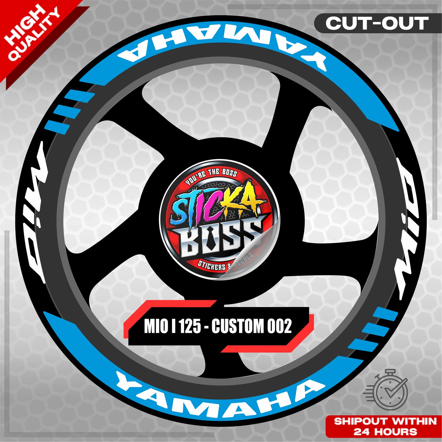 MIO I 125 MAG STICKER SET  ( 2 MAGS ) - CUSTOM 002 | VINYL WATERPROOF CUT-OUT DECALS