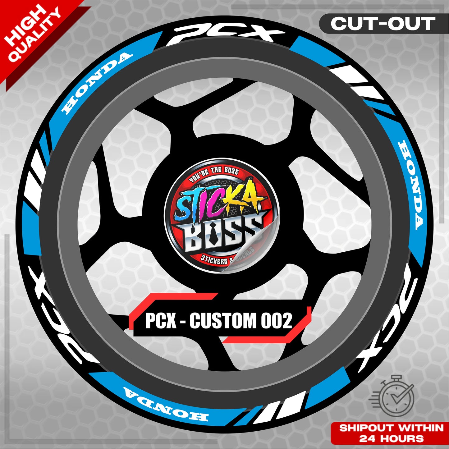 PCX 150 / 160 MAGS STICKER SET  ( 2 MAGS ) - CUSTOM 002 | VINYL WATERPROOF CUT-OUT DECALS