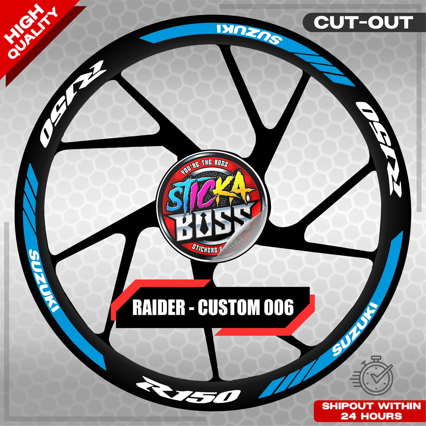 RAIDER R150 MAG STICKER SET ( 2 MAGS ) - CUSTOM 006 | VINYL WATERPROOF CUT-OUT DECALS