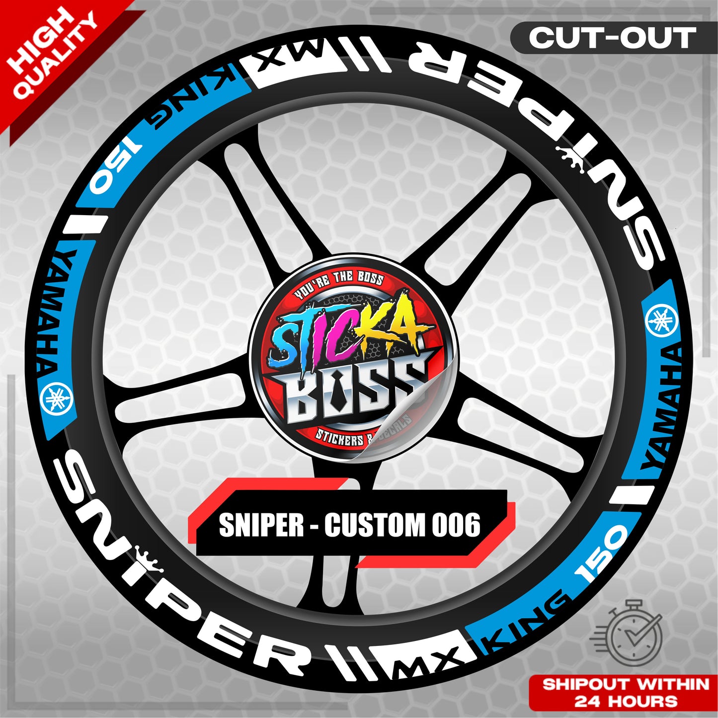 SNIPER 150 / 155 MAGS STICKER SET  ( 2 MAGS ) - CUSTOM 006 | VINYL WATERPROOF CUT-OUT DECALS