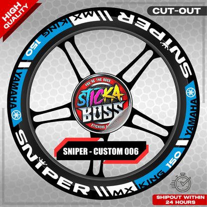 SNIPER 150 / 155 MAGS STICKER SET  ( 2 MAGS ) - CUSTOM 006 | VINYL WATERPROOF CUT-OUT DECALS