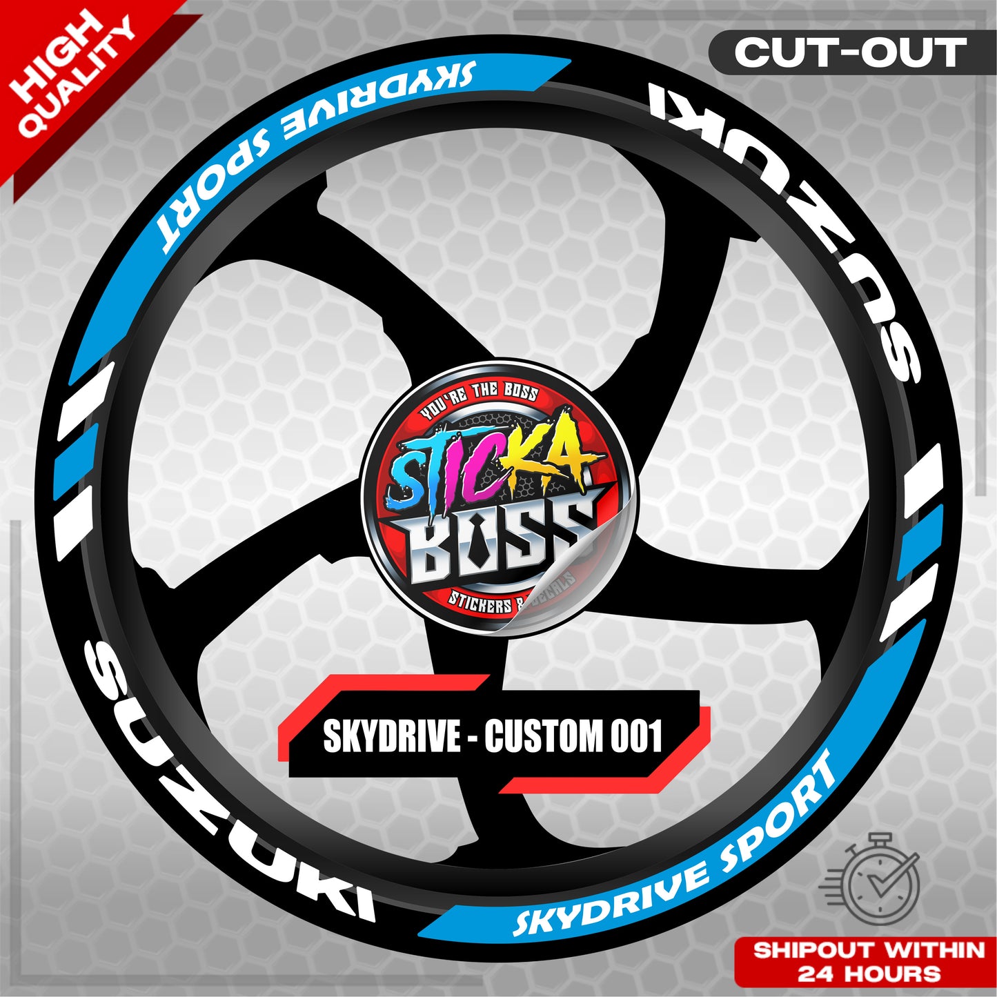SKYDRIVE SPORT MAG STICKER SET  ( 2 MAGS ) - CUSTOM 001 | VINYL WATERPROOF CUT-OUT DECALS