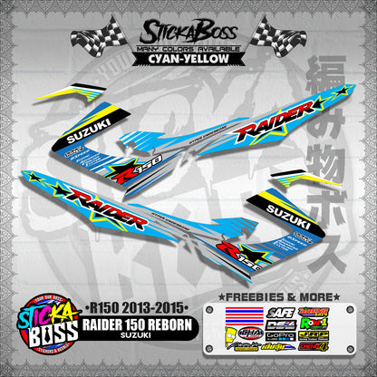 RAIDER 150 REBORN STOCK DECALS ( R150 2013 - 2015 )【WITH FREEBIES】