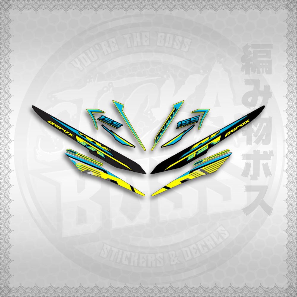 STICKER DECALS for AEROX 155 V1 (NESPGR) By STICKABOSS (SOFIE LAMINATED WATERPROOF)