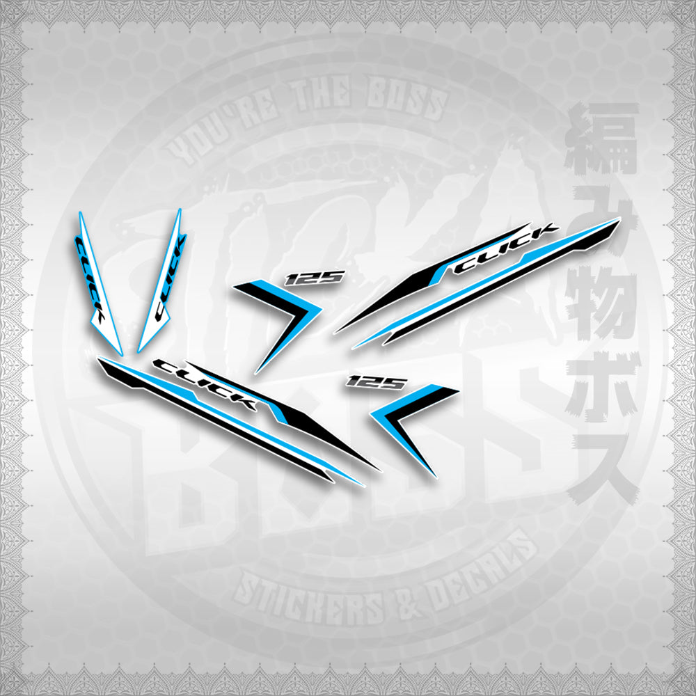 STICKER DECALS for CLICK 125 V3 (CV324NSTIN) By STICKABOSS (SOFIE LAMINATED WATERPROOF)