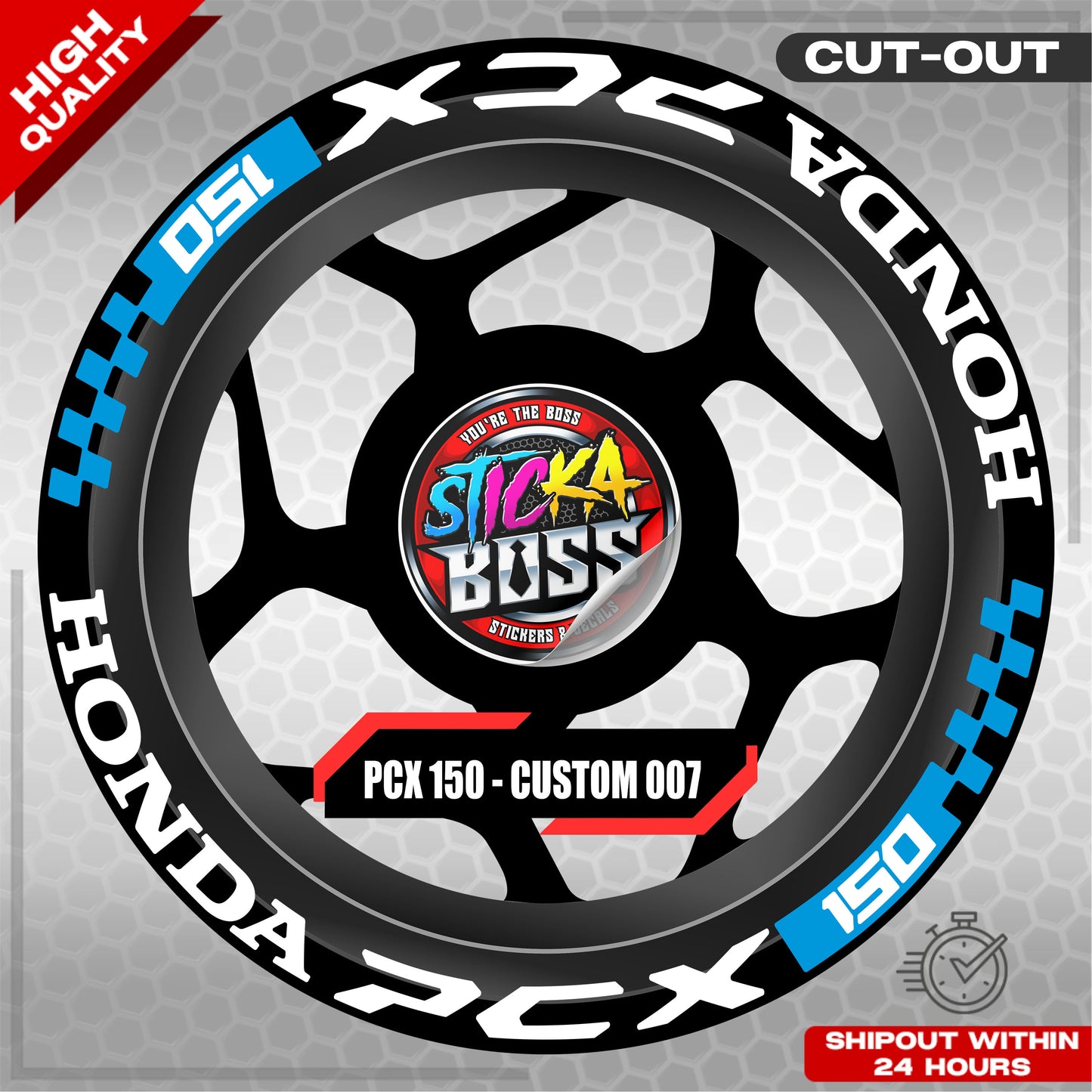 PCX 150 MAG STICKER SET ( 2 MAGS ) - CUSTOM 007 | VINYL WATERPROOF CUT-OUT DECALS