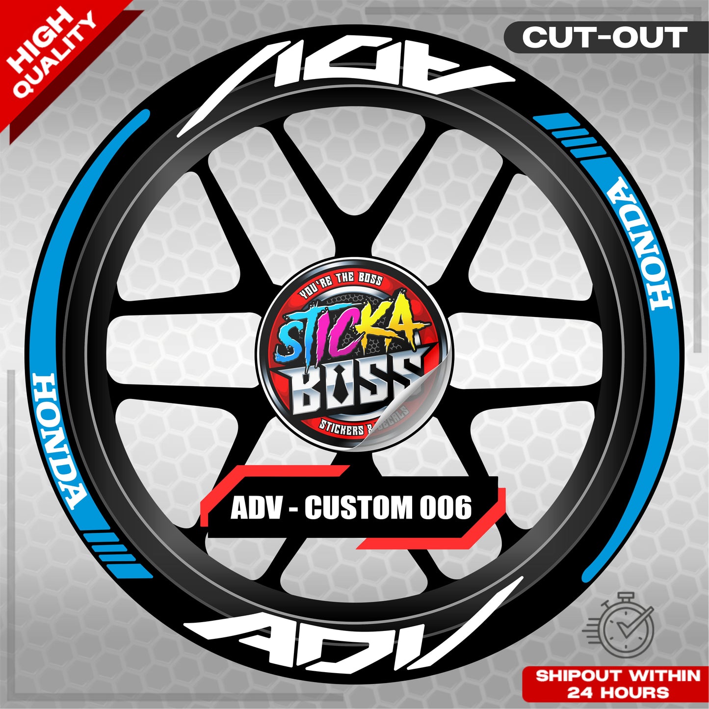 ADV 150 / 160 MAG STICKER SET ( 2 MAGS ) - CUSTOM 006 | VINYL WATERPROOF CUT-OUT DECALS