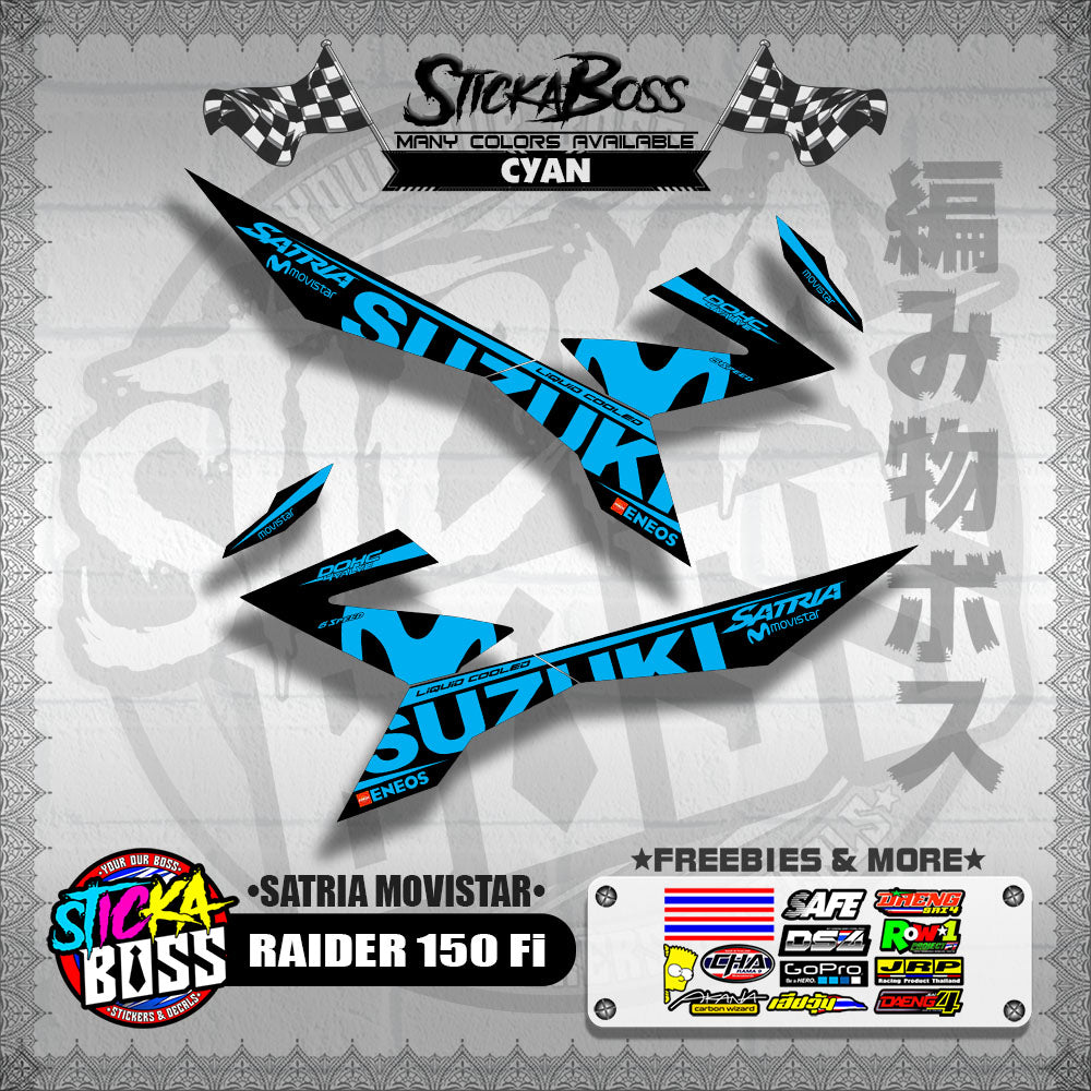 RAIDER 150 Fi DECALS ( SATRIA MOVISTAR )【WITH FREEBIES】
