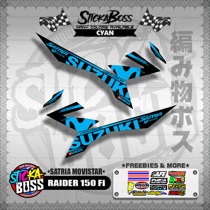 RAIDER 150 Fi DECALS ( SATRIA MOVISTAR )【WITH FREEBIES】