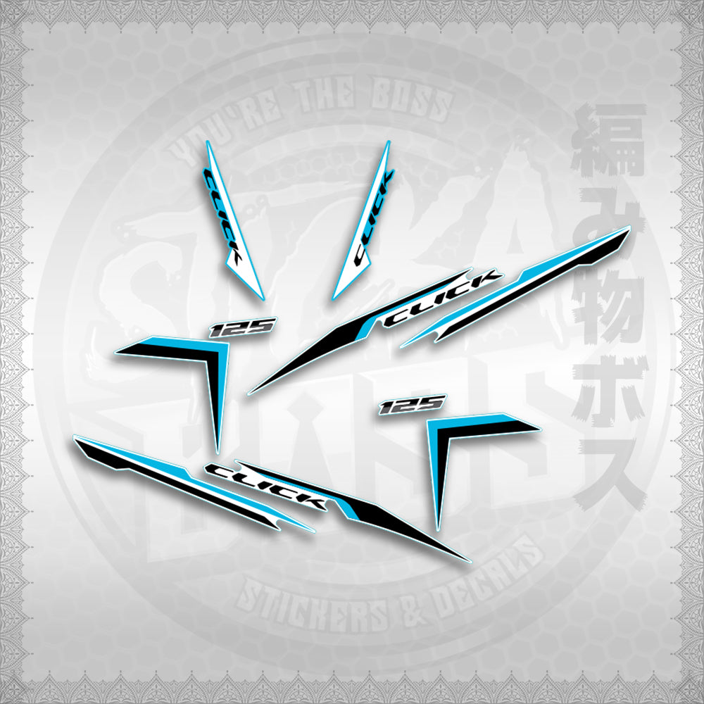 STICKER DECALS for CLICK 125 V2 (CV224NVSTIN) By STICKABOSS (SOFIE LAMINATED WATERPROOF)
