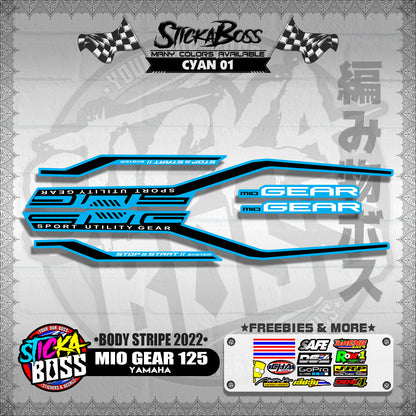 MIO GEAR 125 DECALS ( BODY STRIPE 2022 )【WITH FREEBIES】