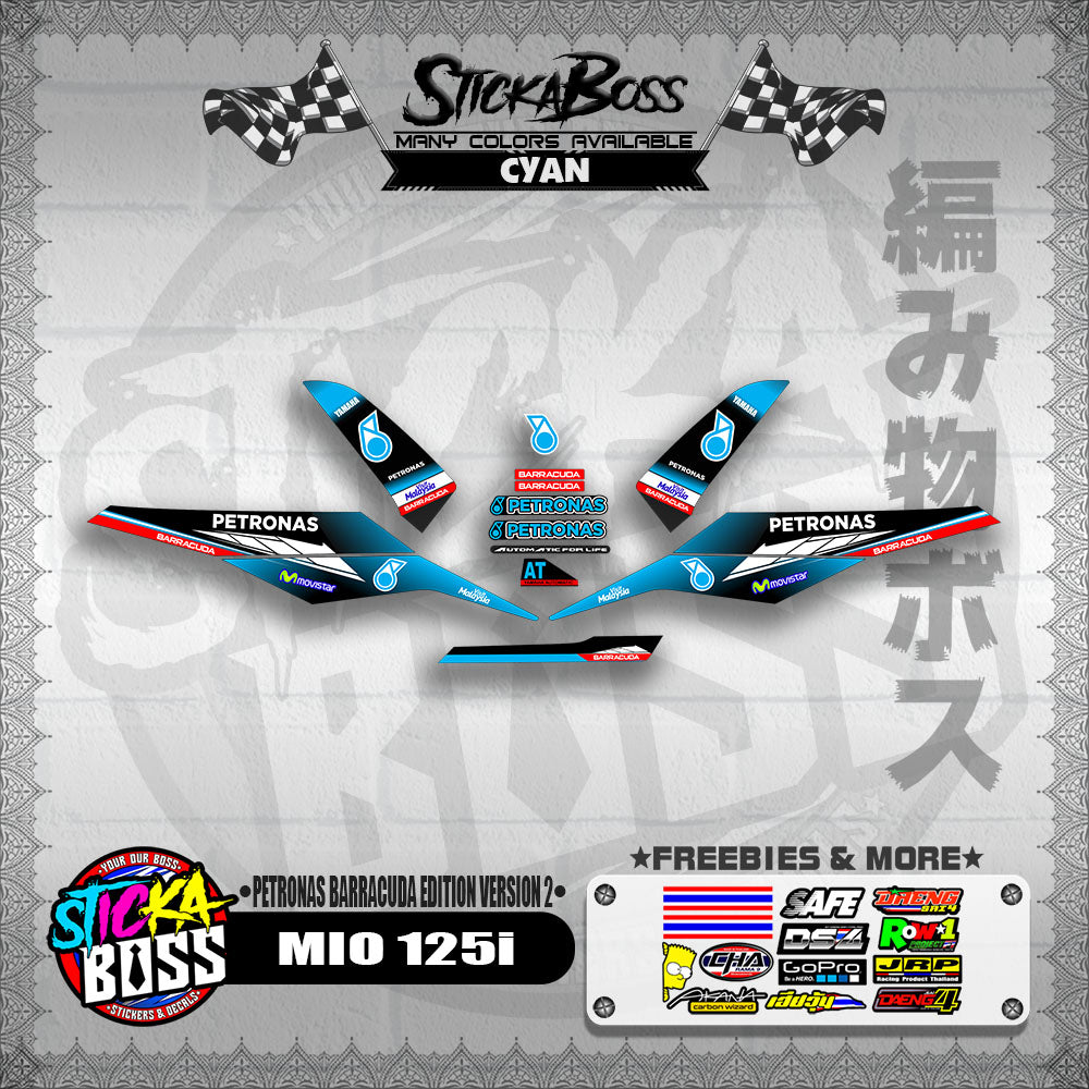 MIO 125i DECALS ( PETRONAS BARRACUDA EDITION VERSION 2 )【WITH FREEBIES】