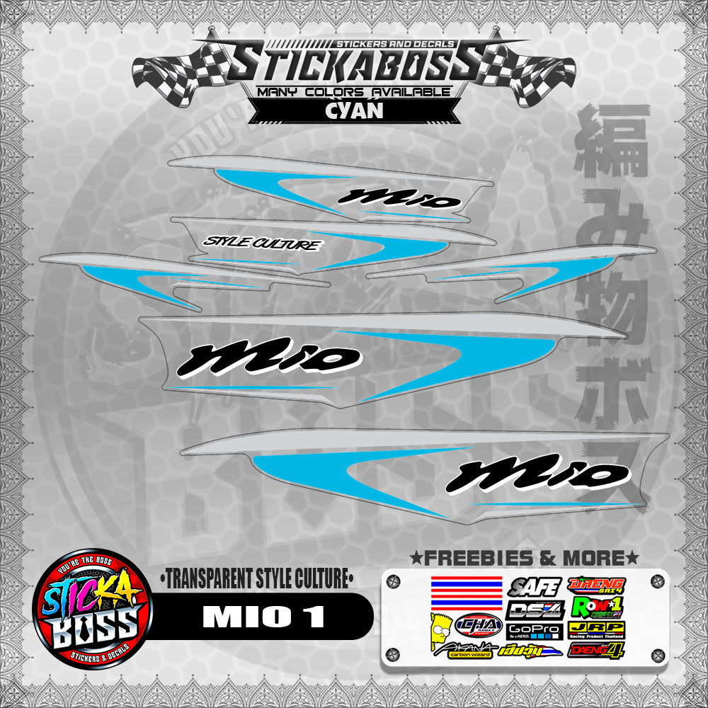 【PREMIUM UV PRINT】TRANSPARENT MIO 1 STICKER DECALS ( STYLE CULTURE )【WITH FREEBIES】
