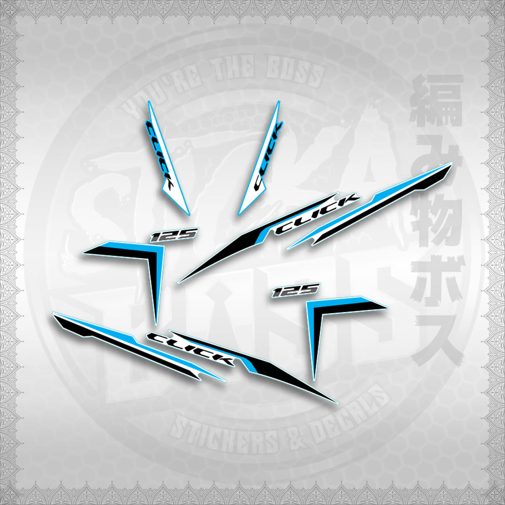 STICKER DECALS for CLICK 125 V2 (CV224NVSTIN) By STICKABOSS (SOFIE LAMINATED WATERPROOF)