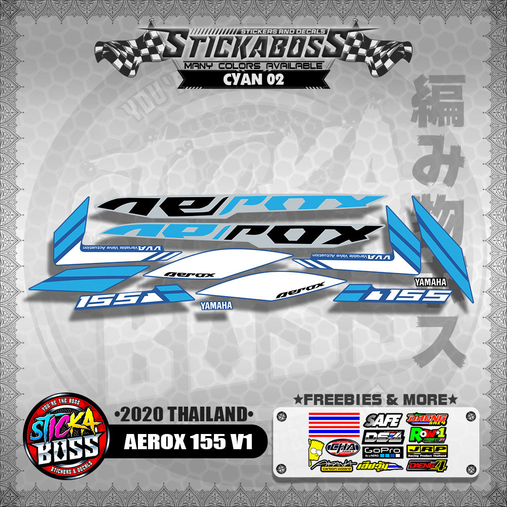 AEROX 155 V1 STOCK DECALS  ( 2020 THAILAND )【WITH FREEBIES】