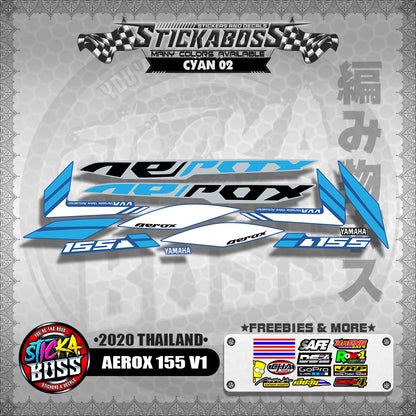AEROX 155 V1 STOCK DECALS  ( 2020 THAILAND )【WITH FREEBIES】