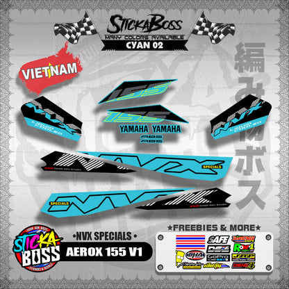 AEROX 155 V1 VIETNAM DECALS ( NVX SPECIALS )【WITH FREEBIES】