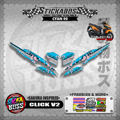 CLICK V2 STICKER DECALS ( SAKURA INSPIRED )【WITH FREEBIES】