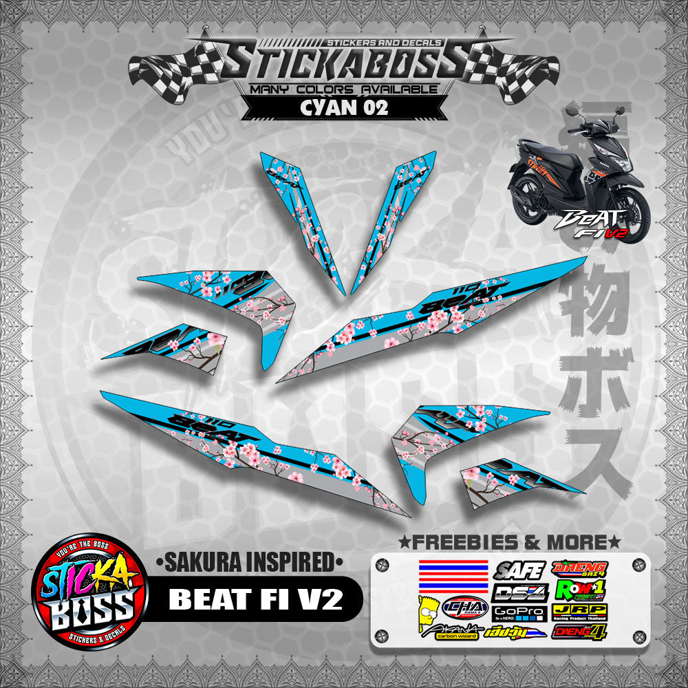 BEAT V2 STICKER DECALS ( SAKURA INSPIRED )【WITH FREEBIES】