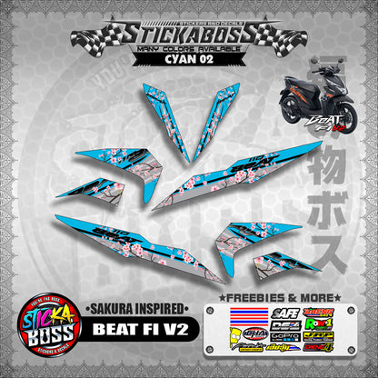 BEAT V2 STICKER DECALS ( SAKURA INSPIRED )【WITH FREEBIES】