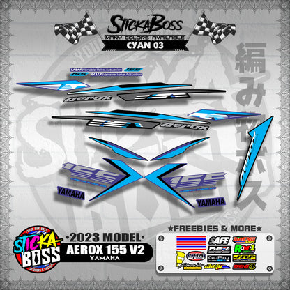AEROX 155 V2 2023 STOCK DECALS ( 2023 MODEL )【WITH FREEBIES】