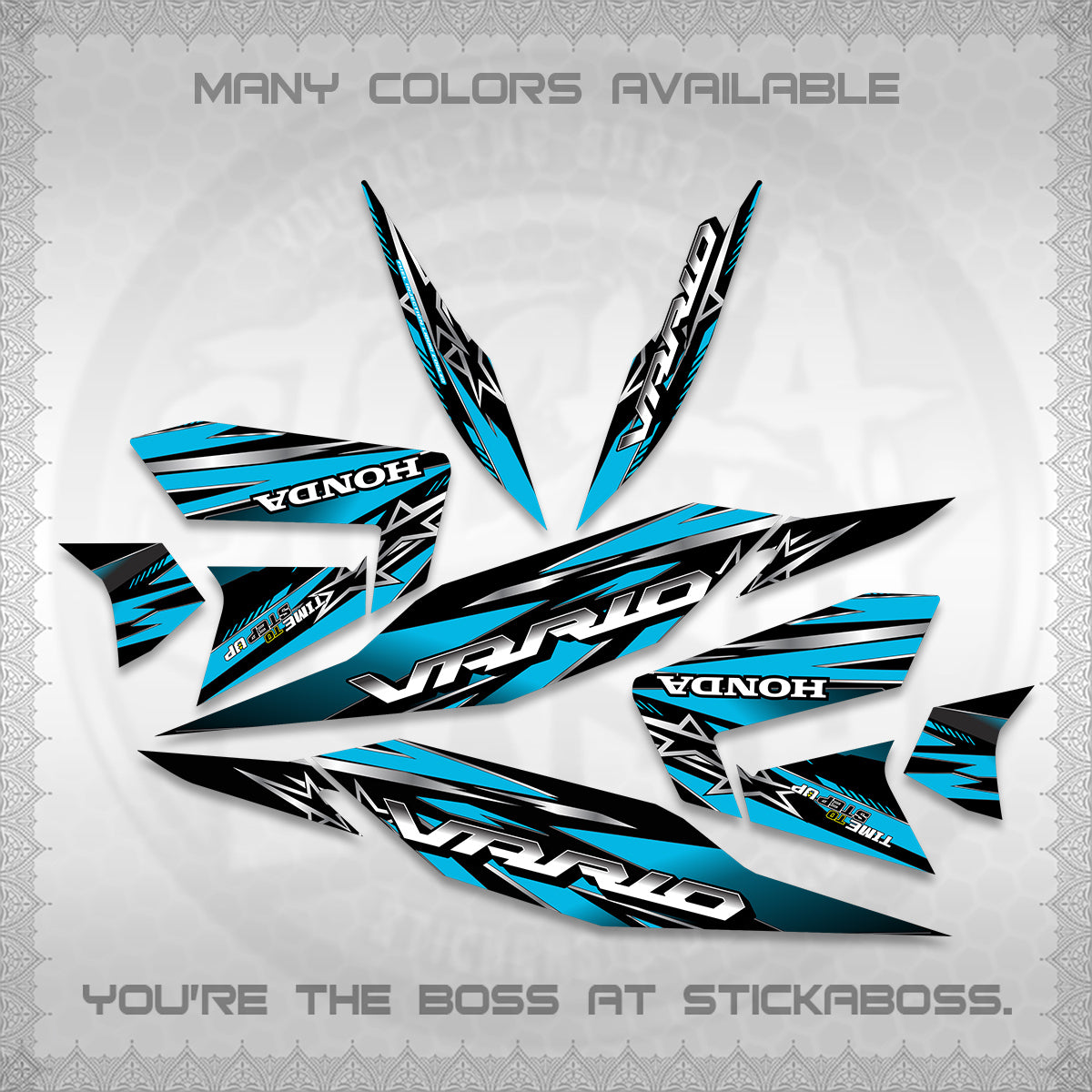 CLICK 125 V4 VARIO DECALS (2026 BLACK STAR DESIGN) STICKER DECALS By STICKABOSS