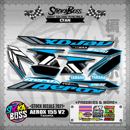 AEROX 155 V2  ( STOCK DECALS 2021 )【WITH FREEBIES】