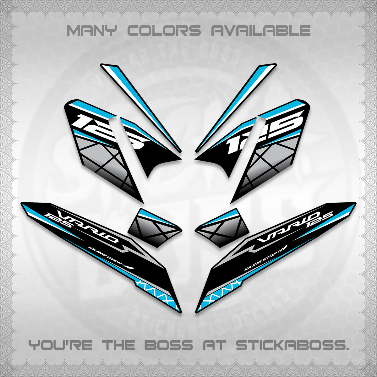 CLICK 125 V4 VARIO DECALS (2026 MODERN STRIPE DESIGN) STICKER KITS BY STICKABOSS