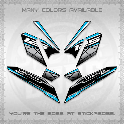 CLICK 125 V4 VARIO DECALS (2026 MODERN STRIPE DESIGN) STICKER KITS BY STICKABOSS