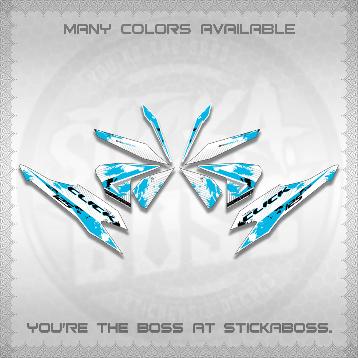 CLICK V2 MALAY FOR WHITE DECALS (HITAM STRIPING 03 MOTIF)STICKER DECALS By STICKABOSS