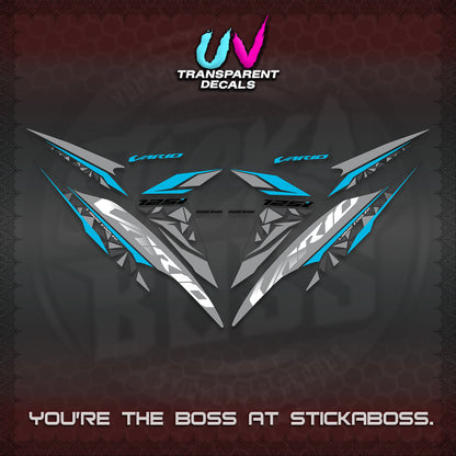 CLICK 125 V2 VARIO UV TRANSPARENT DECALS (2018–2022 STYLE DESIGN) STICKER DECALS BY STICKABOSS