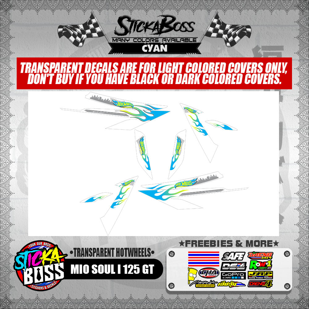 MIO SOUL I 125 GT DECALS ( TRANSPARENT HOTWHEELS )【WITH FREEBIES】