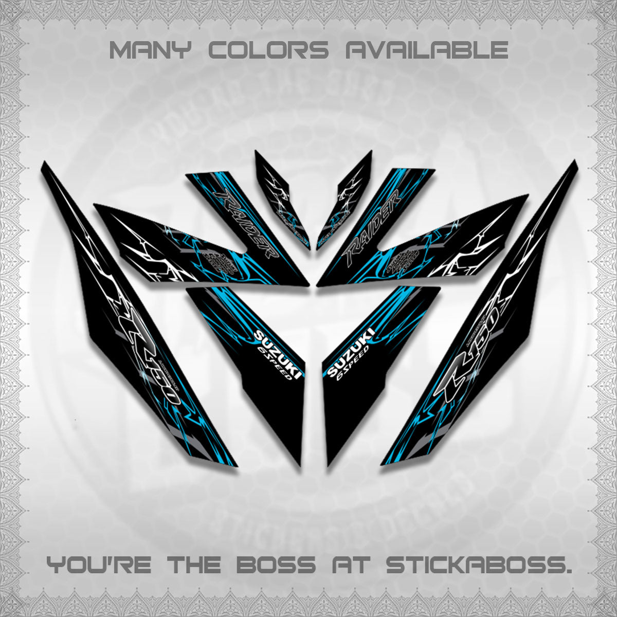 RAIDER 150 Fi DECALS (2026 CUSTOM LIGHTNING)STICKER DECALS By STICKABOSS
