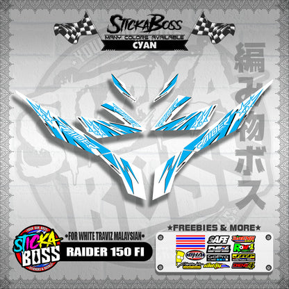 RAIDER 150 FI DECALS ( FOR WHITE TRAVIZ MALAYSIAN )【WITH FREEBIES】