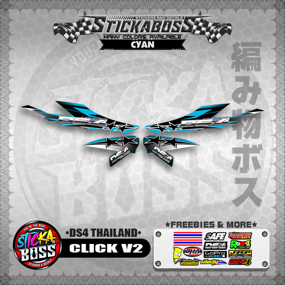 CLICK V2 STICKER DECALS ( DS4 THAILAND )【WITH FREEBIES】