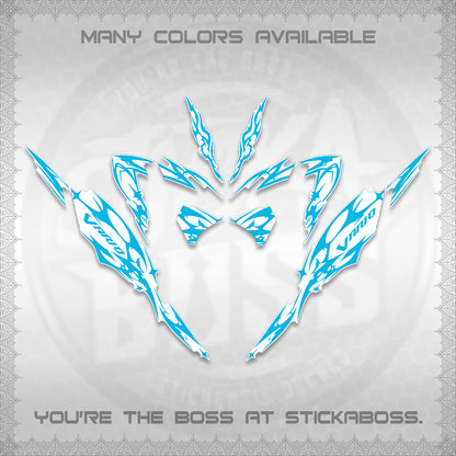CLICK 125 V4 VARIO FOR WHITE DECALS (2026 TRIBAL LIGHTNING DESIGN) STICKER KITS BY STICKABOSS