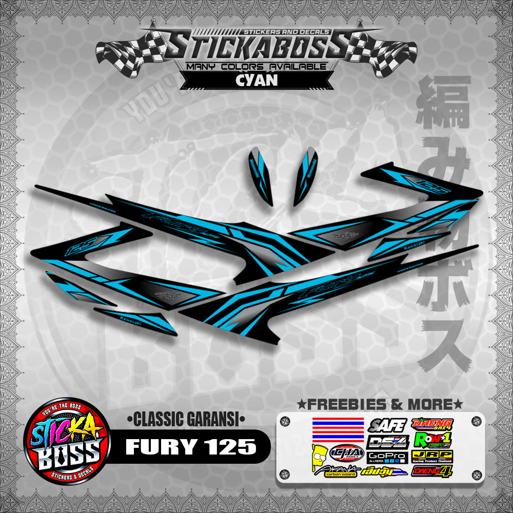 FURY 125 STICKER DECALS ( CLASSIC GARANSI )【WITH FREEBIES】