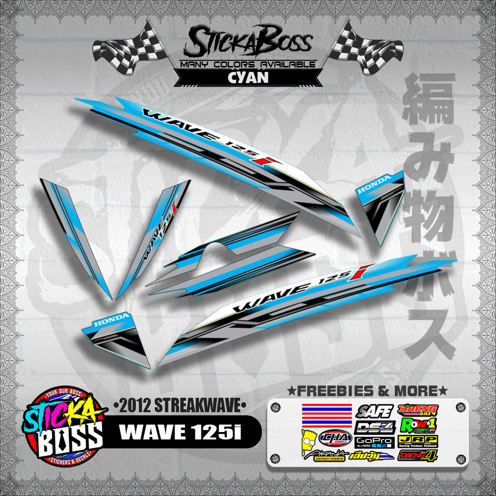 WAVE 125i DECALS ( 2012 STREAKWAVE )【WITH FREEBIES】