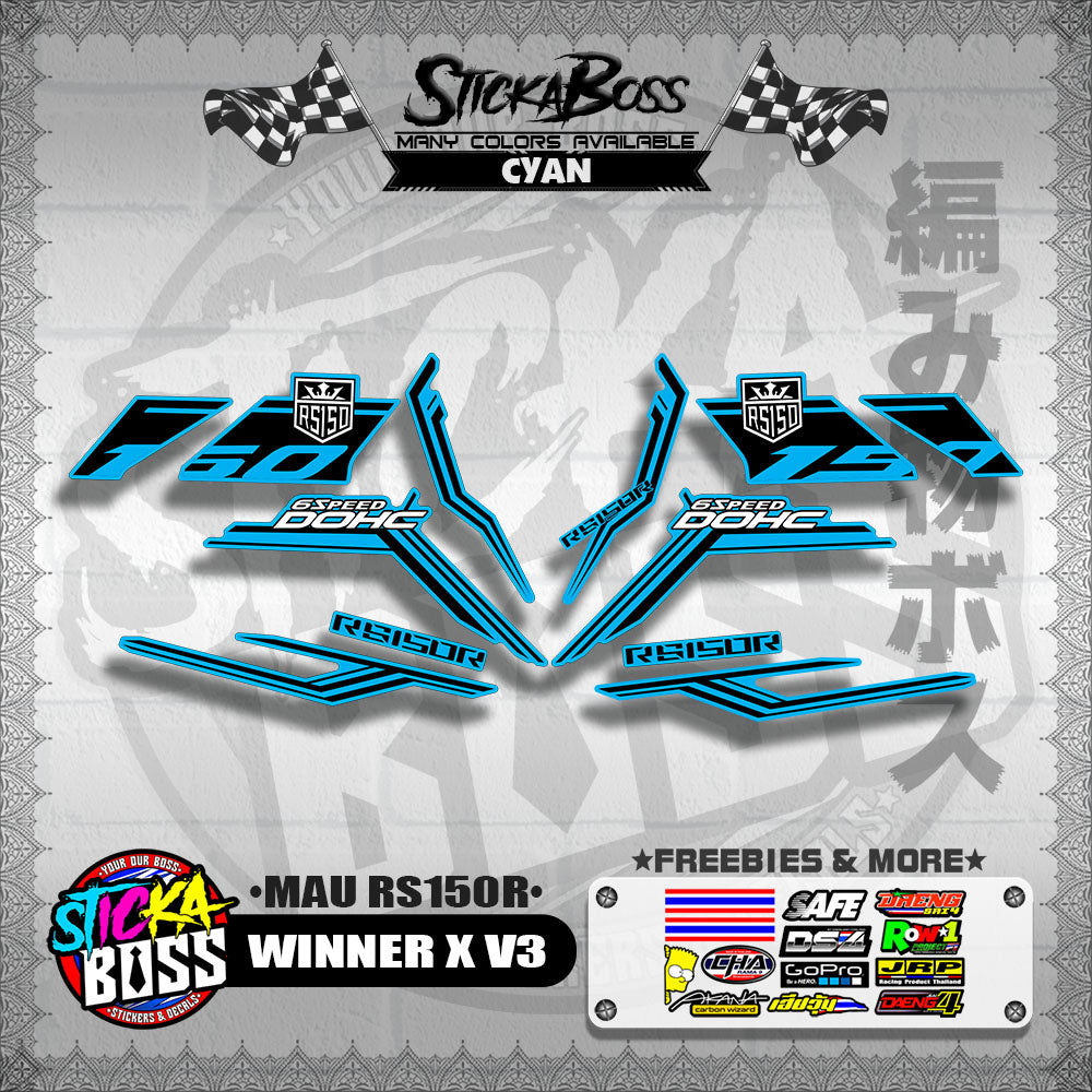 WINNER X V3 DECALS ( MAU RS150R )【WITH FREEBIES】