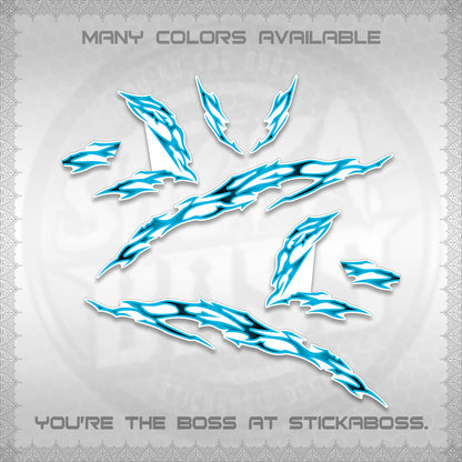 CLICK 125 V3 FOR WHITE DECALS (2026 TRIBAL LIGHTNING DESIGN) STICKER KITS BY STICKABOSS