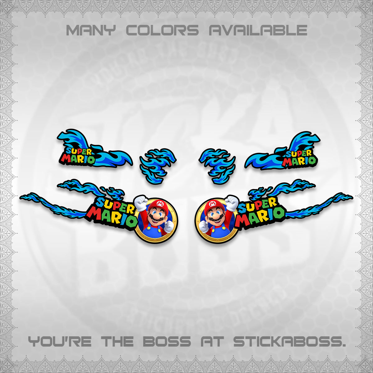 FAZZIO DECALS (FLAMES 02 SUPER-M MOTIF) STICKER KITS BY STICKABOSS