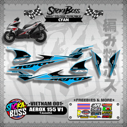 AEROX 155 V1 DECALS ( VIETNAM 001 )【WITH FREEBIES】