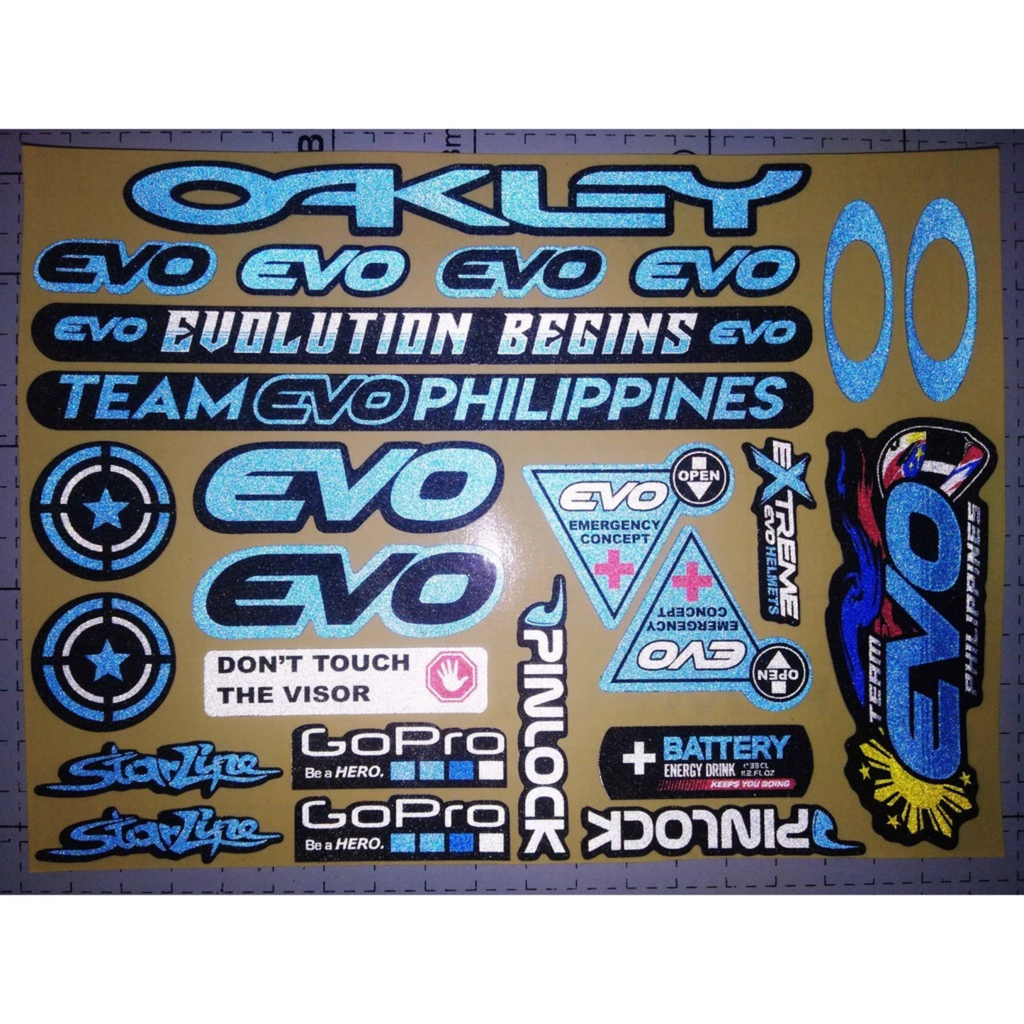 EVO REFLECTORIZED HELMET VISOR STICKERS【DIFFERENT COLORS / THICKER QUALITY / HD PRINTOUT】