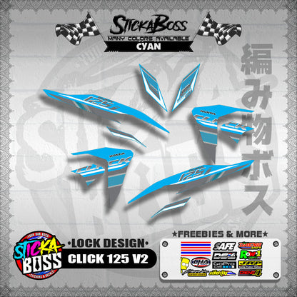 CLICK 125 V2 DECALS ( LOCK DESIGN )【WITH FREEBIES】