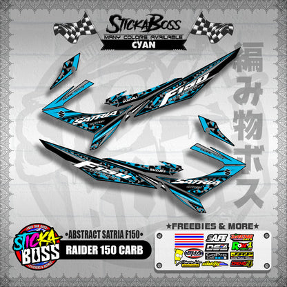 RAIDER 150 CARB DECALS ( ABSTRACT SATRIA F150 ) [ PREMIUM GLOSSY LAMINATED ]【WITH FREEBIES】