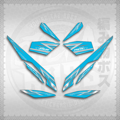 STICKER DECALS for AEROX V3 ALPHA TURBO INDO-MALAYSIAN (AV313SHSTED) By STICKABOSS (SOFIE LAMINATED WATERPROOF)