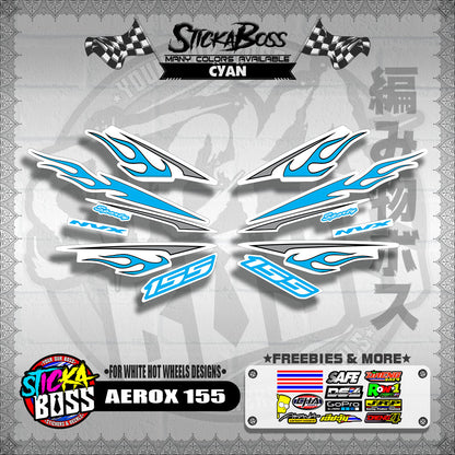 AEROX 155 DECALS ( FOR WHITE HOT WHEELS DESIGNS )【WITH FREEBIES】